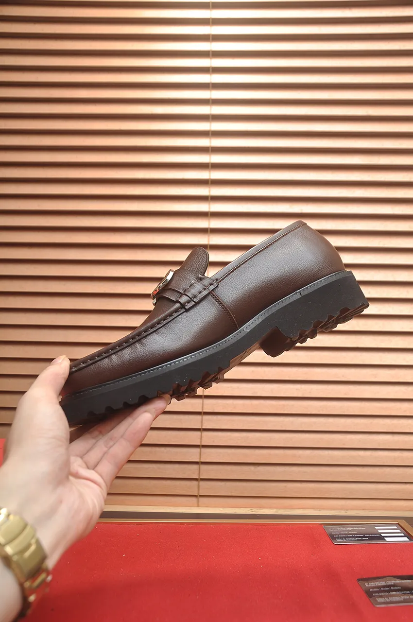 Men's Men's Shoes💰560💶[[HERMES]] (High-end Niuli) New 🍀 HERMES - top version of Ferragamo's classic casual leather shoes! Made of imported original cowhide, the inner top layer is comfortable cowhide lining! Original wear-resistant rubber outsole! High quality products! Code number 38-45 (45 customized)